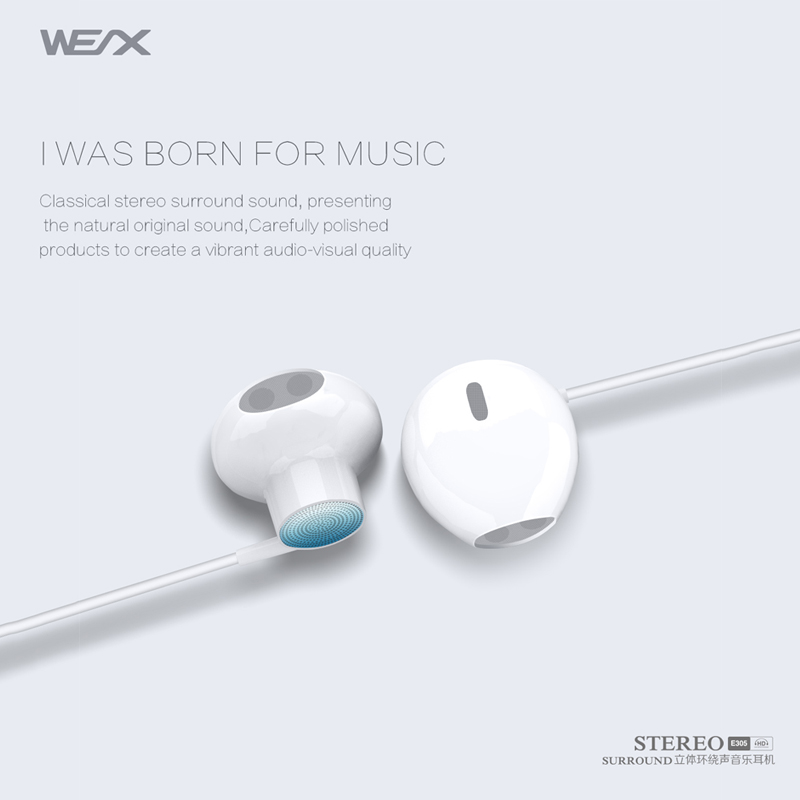 WEX 305 Tradycyjne słuchawki, słuchawki bezprzewodowe, słuchawki bezprzewodowe, słuchawki EAR Buds